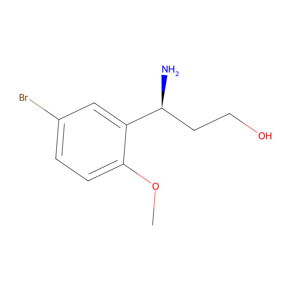 (3S)-3-amino-3-(5-bromo-2-methoxyphenyl)propan-1-ol molecular structure, CAS 1213549-54-2