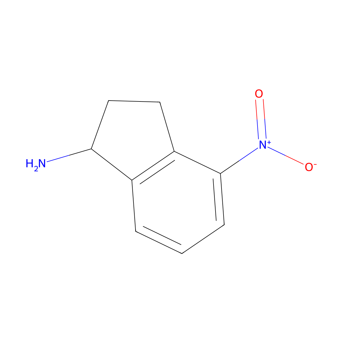 (R)-4-Nitro-2,3-dihydro-1H-inden-1-amine molecular structure, CAS 1213551-84-8