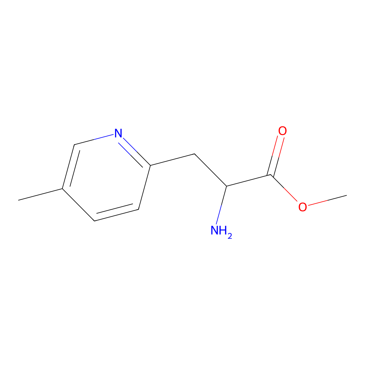 (S)-Methyl 2-amino-3-(5-methylpyridin-2-yl)propanoate molecular structure, CAS 1213552-68-1
