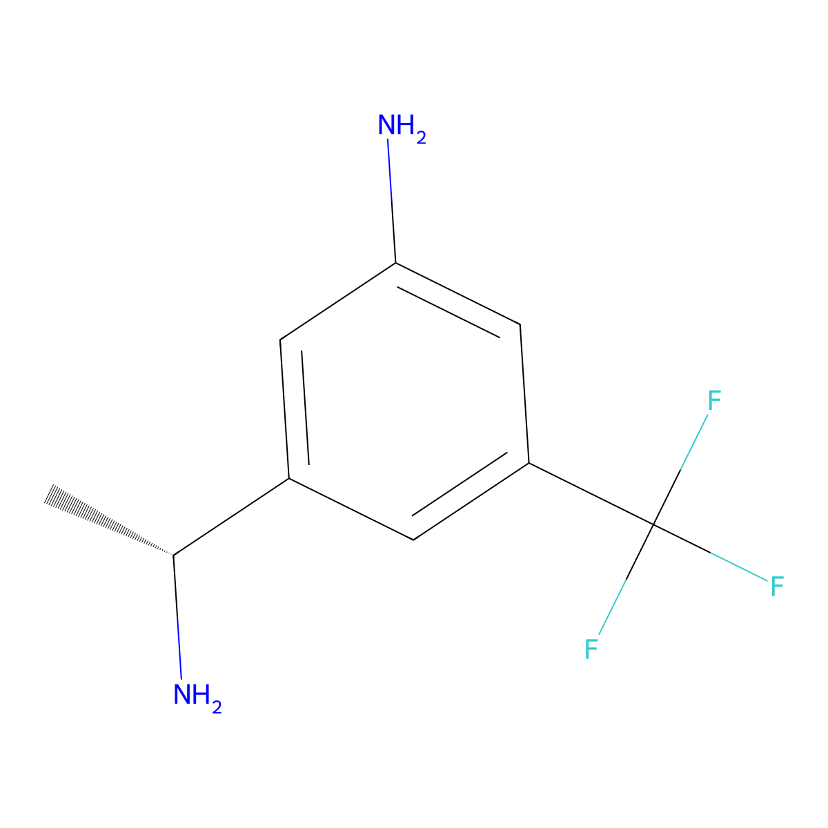 (R)-3-(1-aminoethyl)-5-(trifluoromethyl)aniline molecular structure, CAS 1213552-98-7
