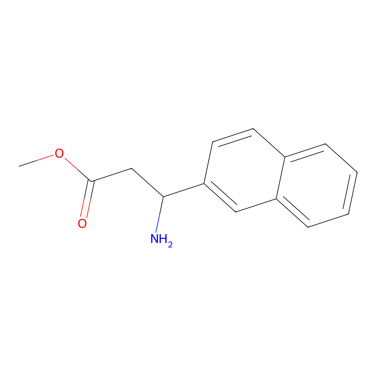 Methyl (3S)-3-amino-3-(naphthalen-2-yl)propanoate molecular structure, CAS 1213553-30-0