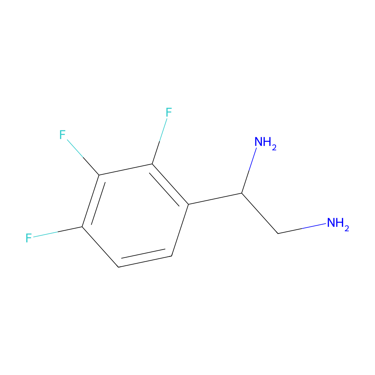 (1R)-1-(2,3,4-Trifluorophenyl)ethane-1,2-diamine molecular structure, CAS 1213553-54-8