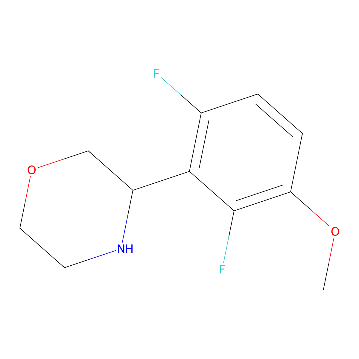 (3S)-3-(2,6-Difluoro-3-methoxyphenyl)morpholine molecular structure, CAS 1213555-50-0