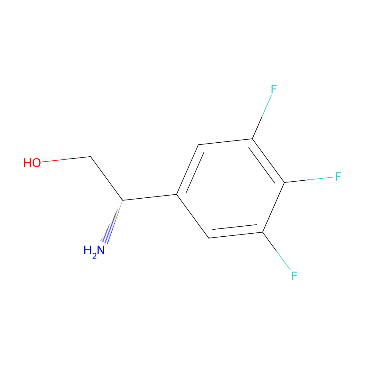 (S)-2-Amino-2-(3,4,5-trifluorophenyl)ethan-1-OL molecular structure, CAS 1213556-08-1
