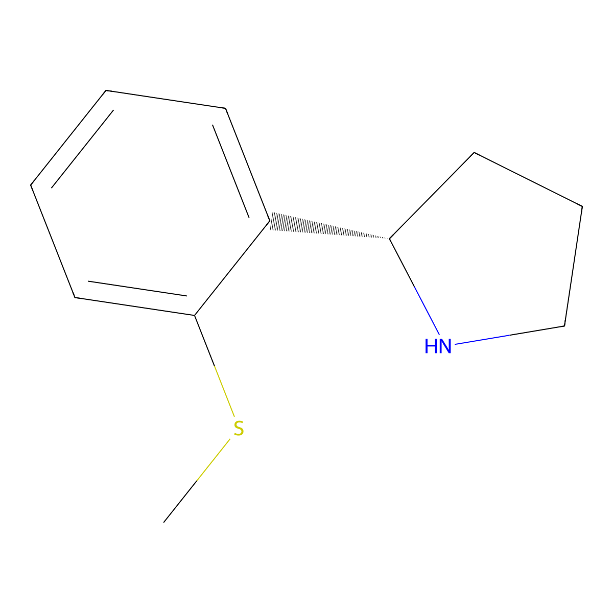(S)-2-(2-(Methylthio)phenyl)pyrrolidine molecular structure, CAS 1213556-30-9