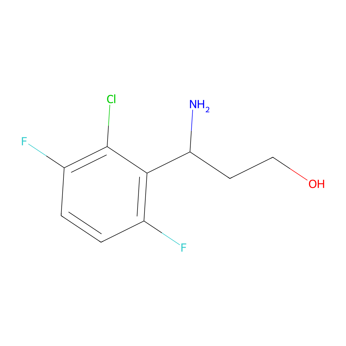 (3S)-3-Amino-3-(2-chloro-3,6-difluorophenyl)propan-1-OL molecular structure, CAS 1213557-42-6