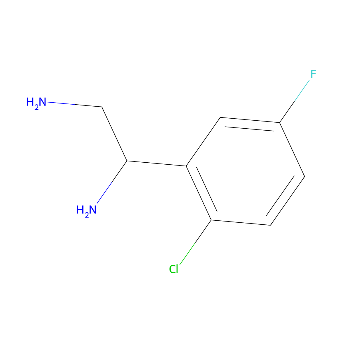 (1S)-1-(2-Chloro-5-fluorophenyl)-1,2-ethanediamine molecular structure, CAS 1213559-67-1