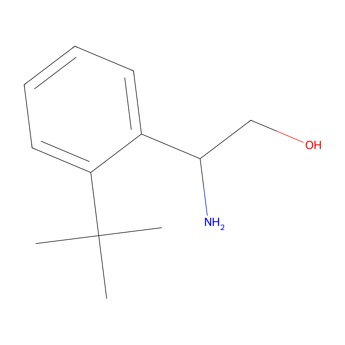 (2R)-2-amino-2-(2-tert-butylphenyl)ethan-1-ol molecular structure, CAS 1213561-45-5