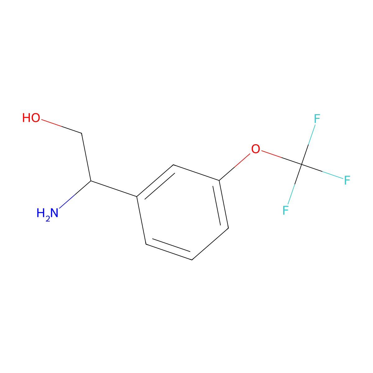 (s)-2-Amino-2-(3-(trifluoromethoxy)phenyl)ethan-1-ol molecular structure, CAS 1213564-65-8