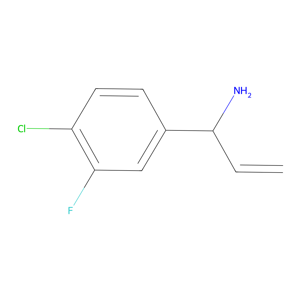 (1R)-1-(4-Chloro-3-fluorophenyl)prop-2-enylamine molecular structure, CAS 1213566-84-7