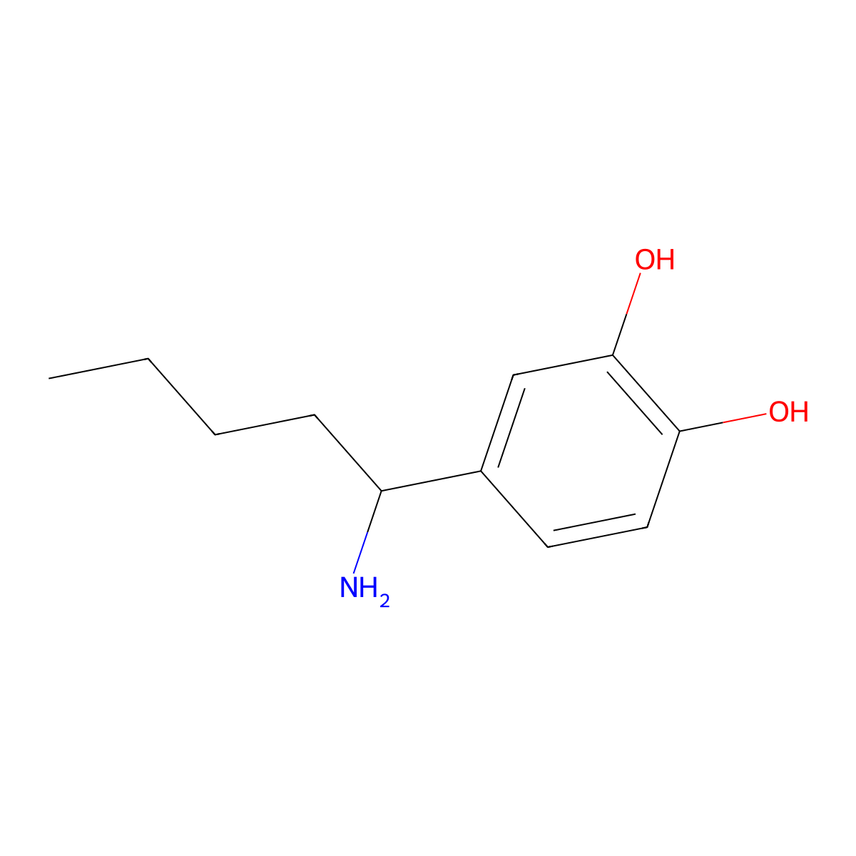 (S)-4-(1-Aminopentyl)benzene-1,2-diol molecular structure, CAS 1213567-48-6
