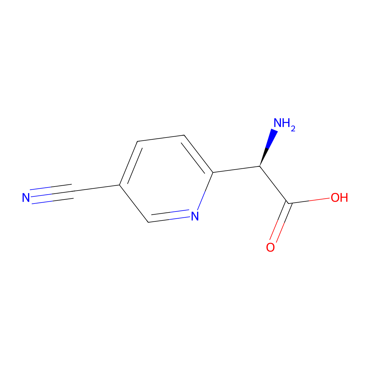 (R)-2-amino-2-(5-cyanopyridin-2-yl)acetic acid molecular structure, CAS 1213568-08-1