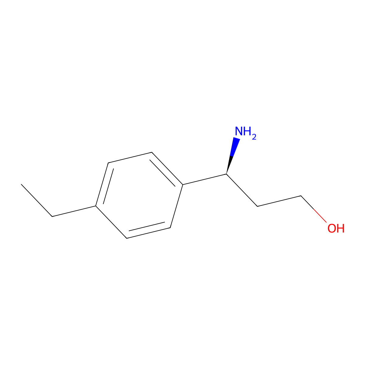 (3S)-3-amino-3-(4-ethylphenyl)propan-1-ol molecular structure, CAS 1213568-17-2