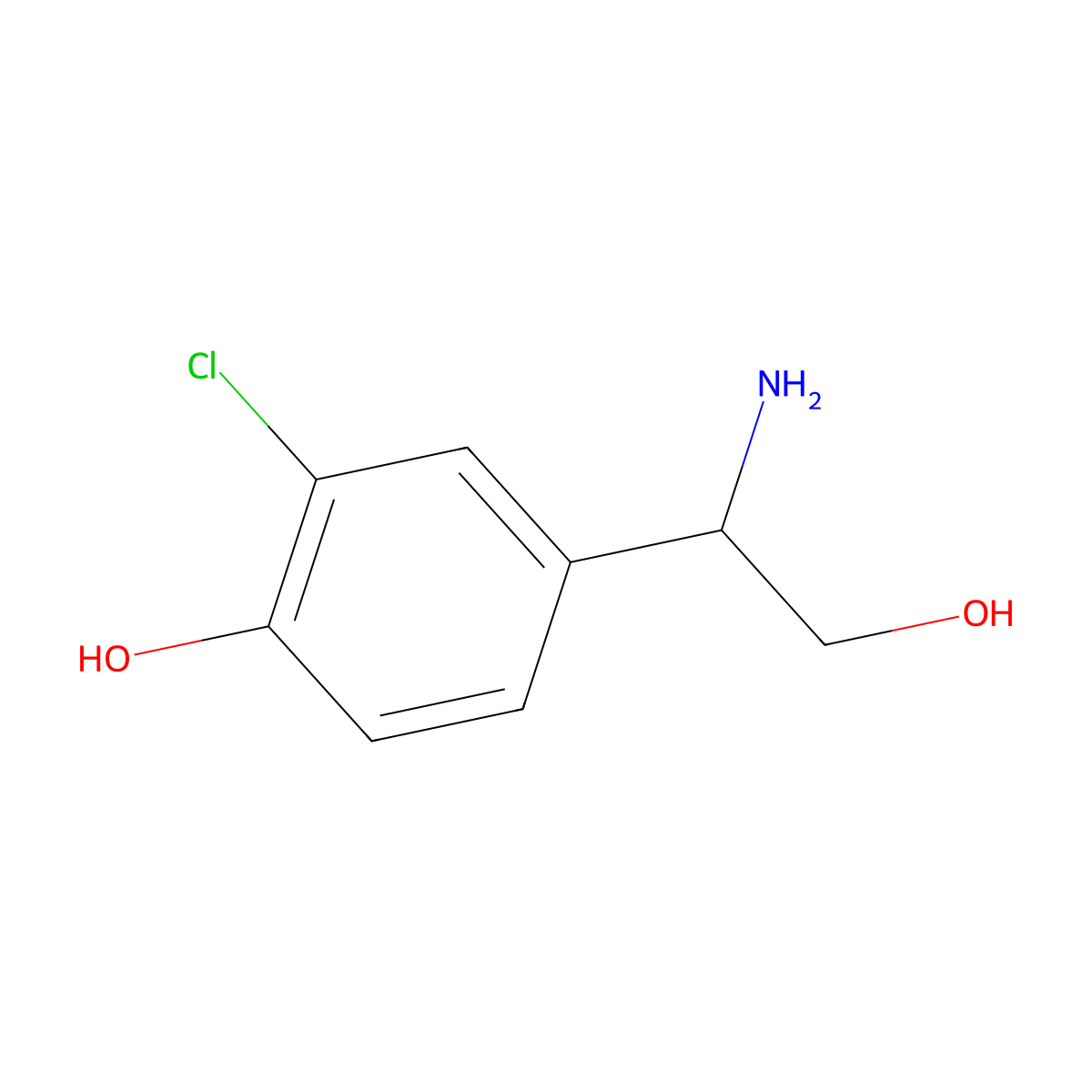 4-[(1R)-1-Amino-2-hydroxyethyl]-2-chlorophenol molecular structure, CAS 1213568-21-8