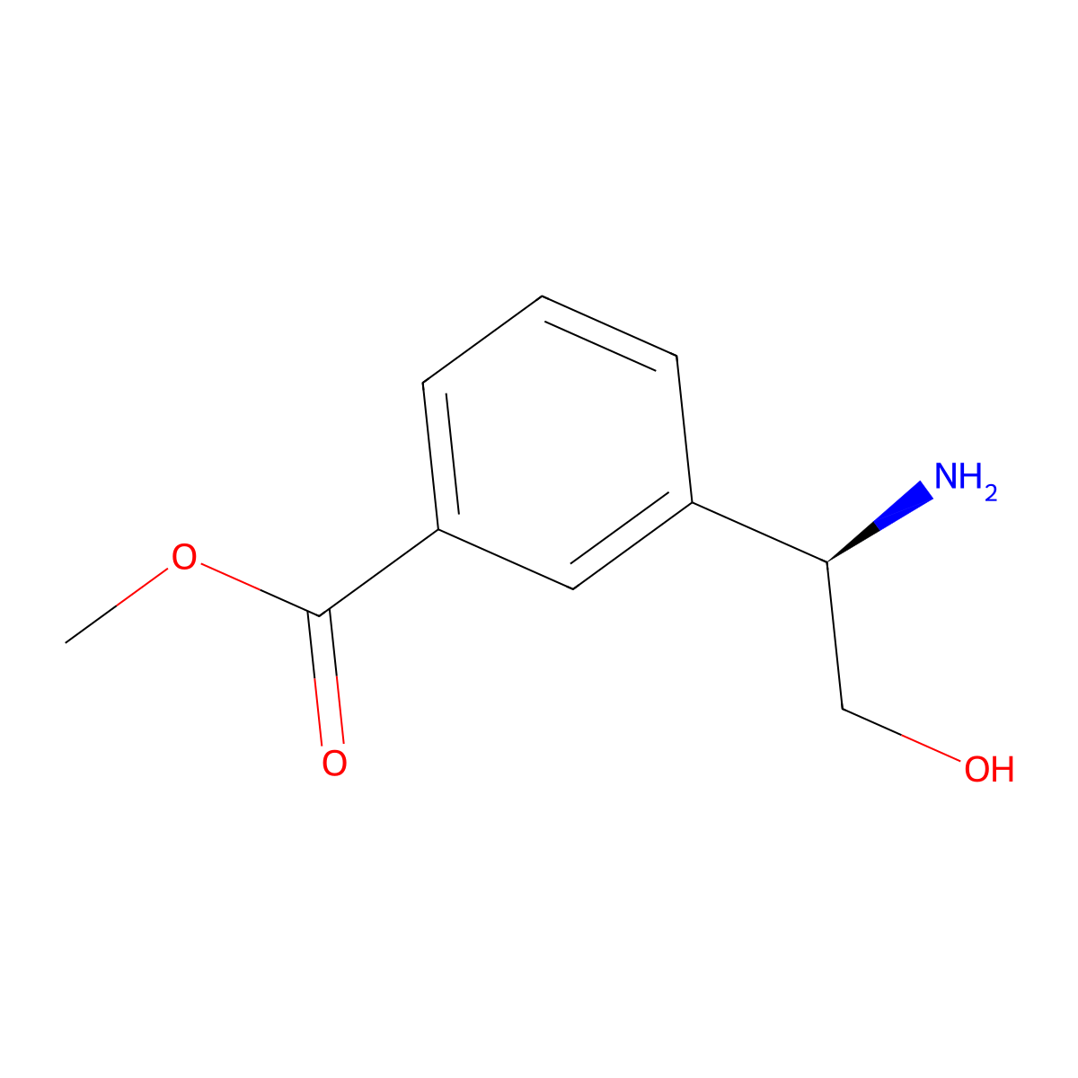Methyl 3-((1R)-1-amino-2-hydroxyethyl)benzoate molecular structure, CAS 1213570-07-0
