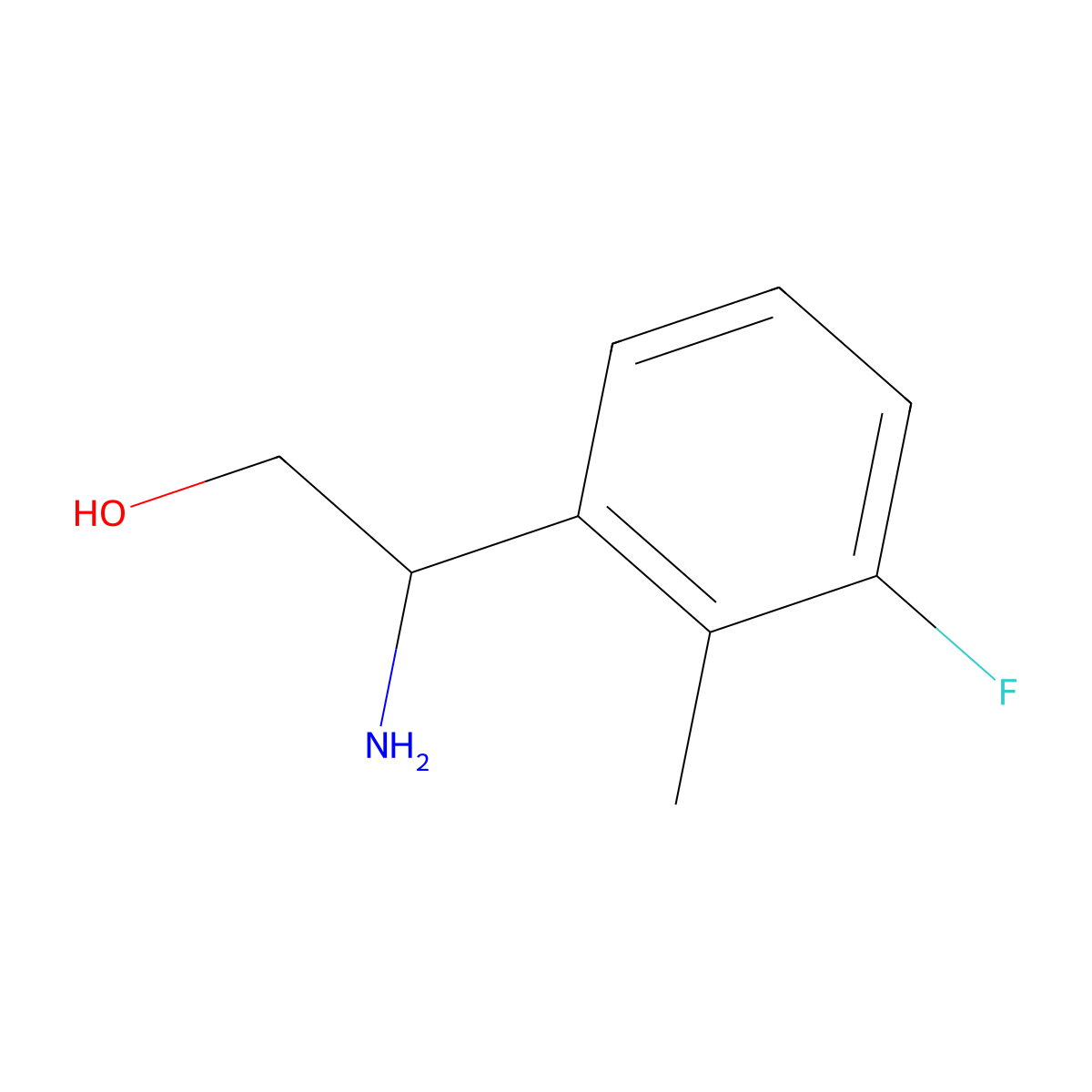 (2S)-2-Amino-2-(3-fluoro-2-methylphenyl)ethan-1-ol molecular structure, CAS 1213570-20-7