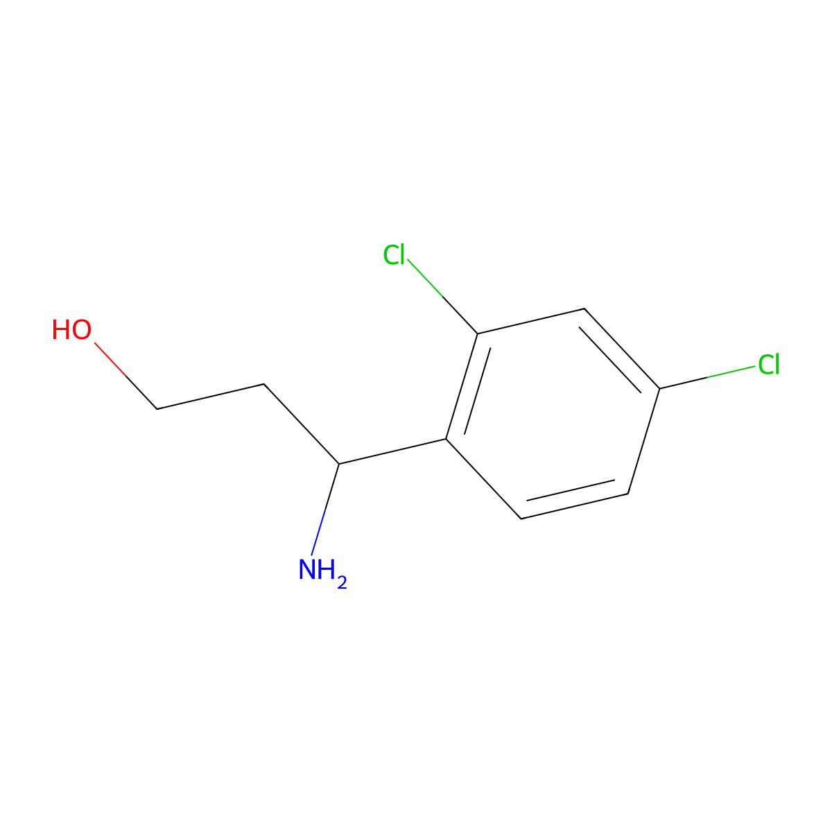 (3R)-3-Amino-3-(2,4-dichlorophenyl)propan-1-OL molecular structure, CAS 1213571-38-0