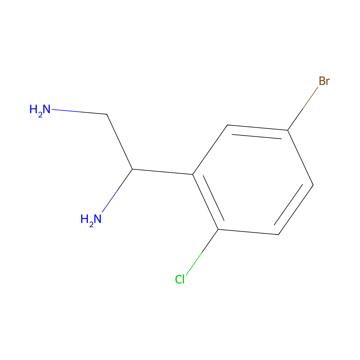 (1S)-1-(5-Bromo-2-chlorophenyl)ethane-1,2-diamine molecular structure, CAS 1213571-58-4