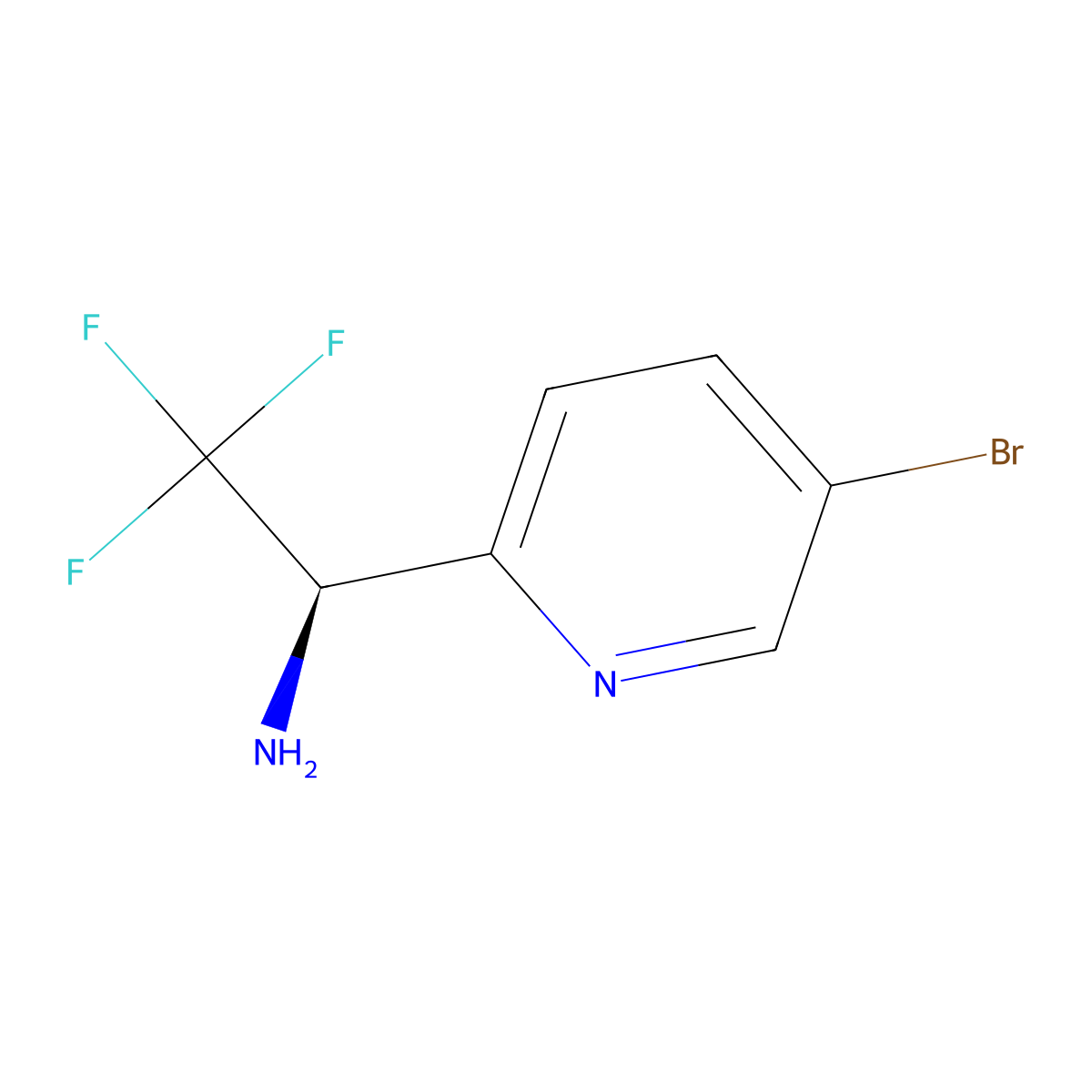 (R)-1-(5-Bromopyridin-2-YL)-2,2,2-trifluoroethan-1-amine molecular structure, CAS 1213578-74-5