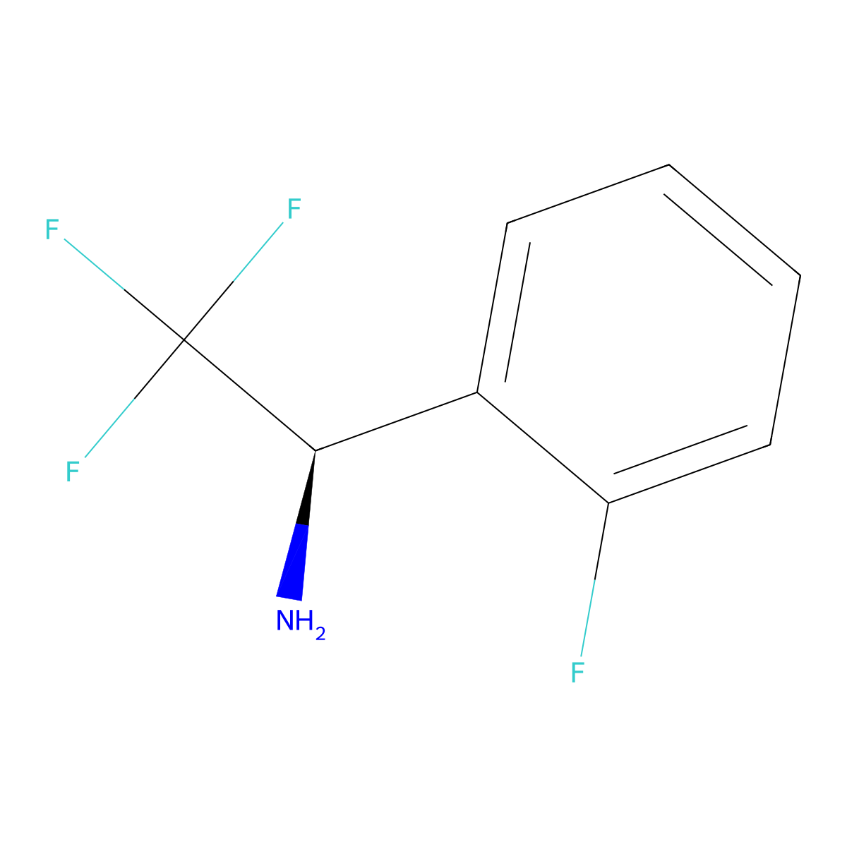 (R)-2,2,2-trifluoro-1-(2-fluorophenyl)ethan-1-amine molecular structure, CAS 1213579-16-8
