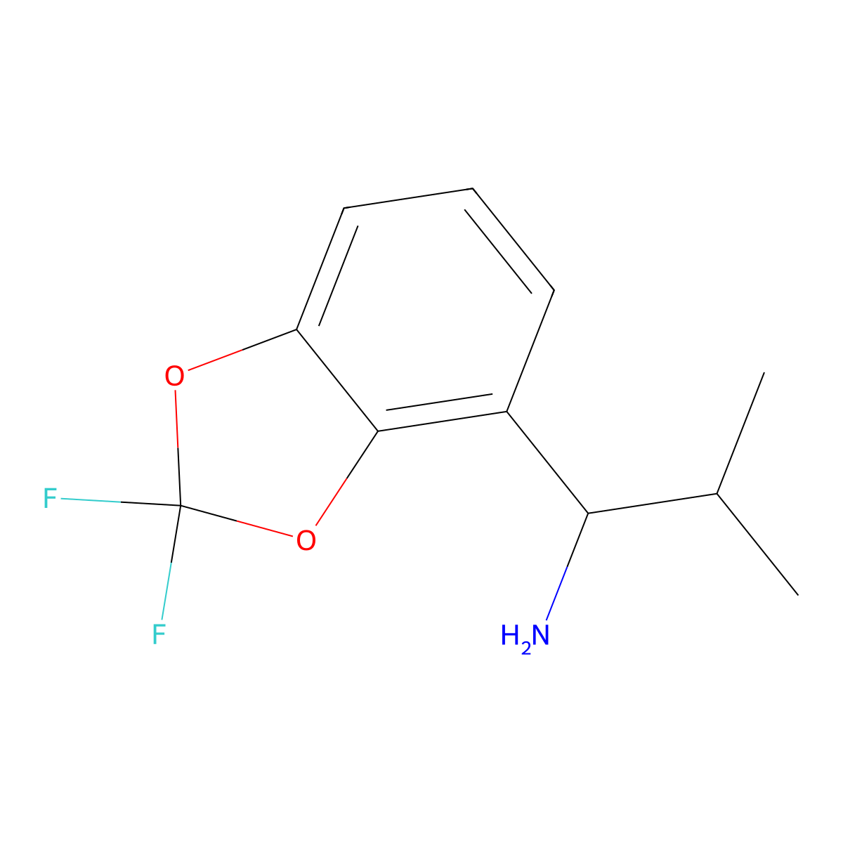 (S)-1-(2,2-Difluorobenzo[D][1,3]dioxol-4-YL)-2-methylpropan-1-amine molecular structure, CAS 1213579-51-1
