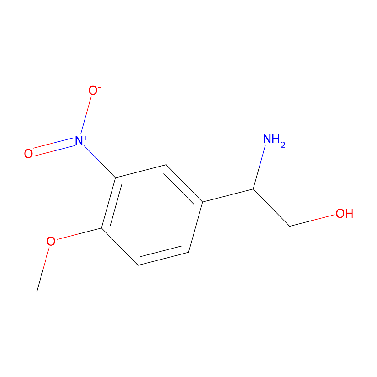 (2R)-2-Amino-2-(4-methoxy-3-nitrophenyl)ethan-1-OL molecular structure, CAS 1213579-90-8