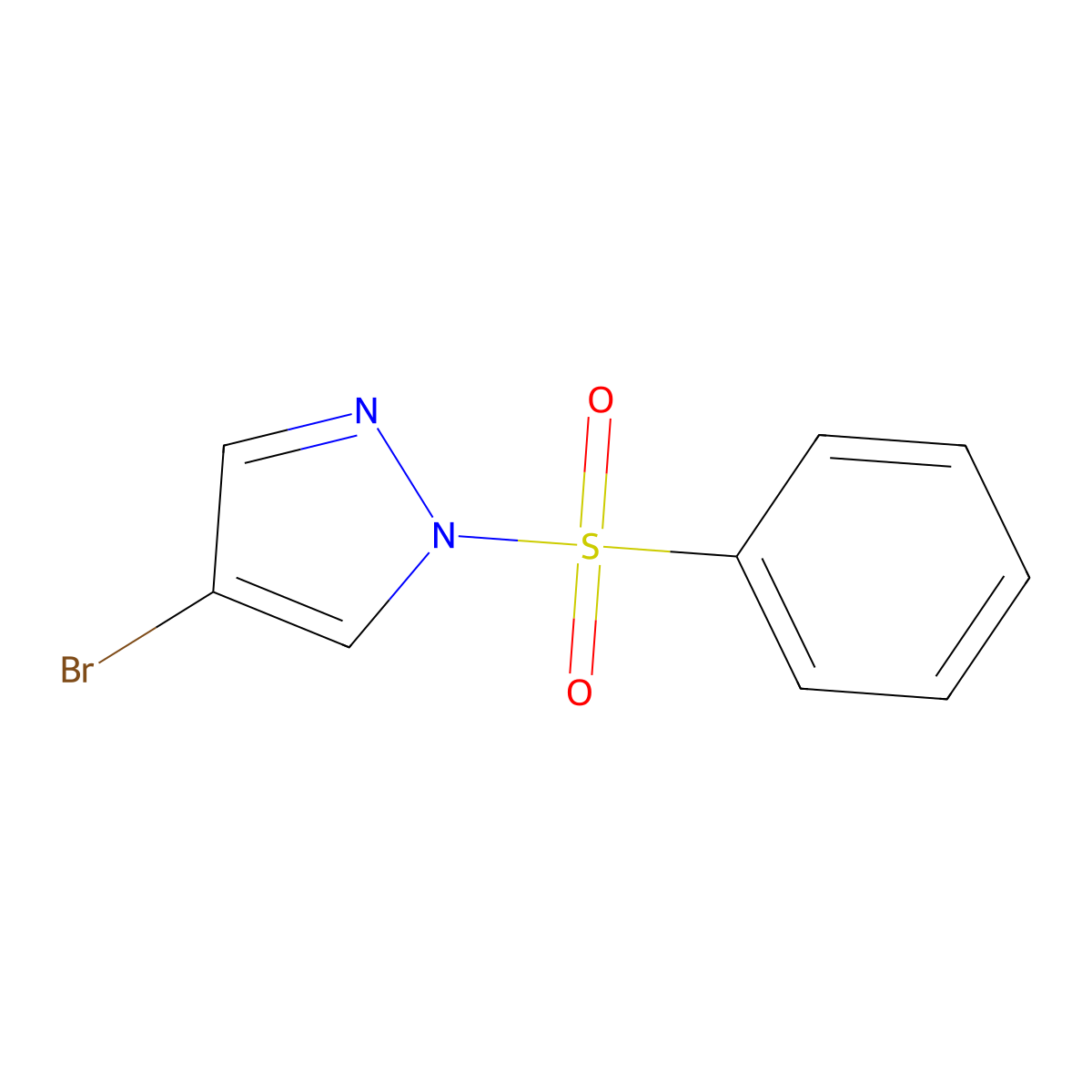 4-Bromo-1-(phenylsulfonyl)pyrazole molecular structure, CAS 121358-73-4