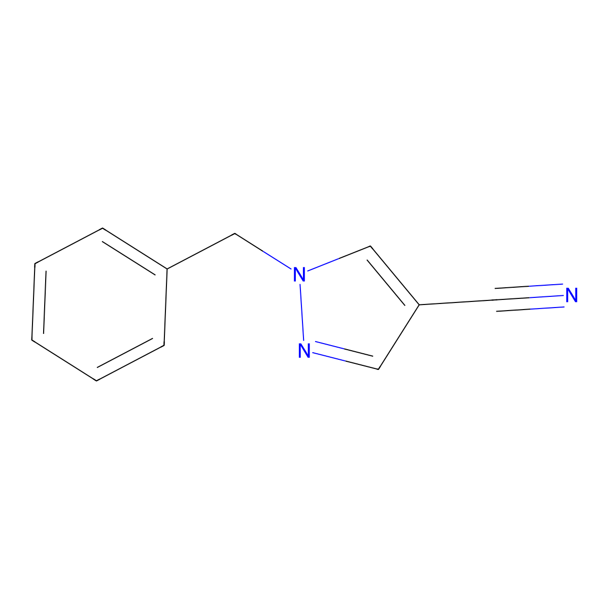 1-Benzyl-1H-pyrazole-4-carbonitrile molecular structure, CAS 121358-86-9