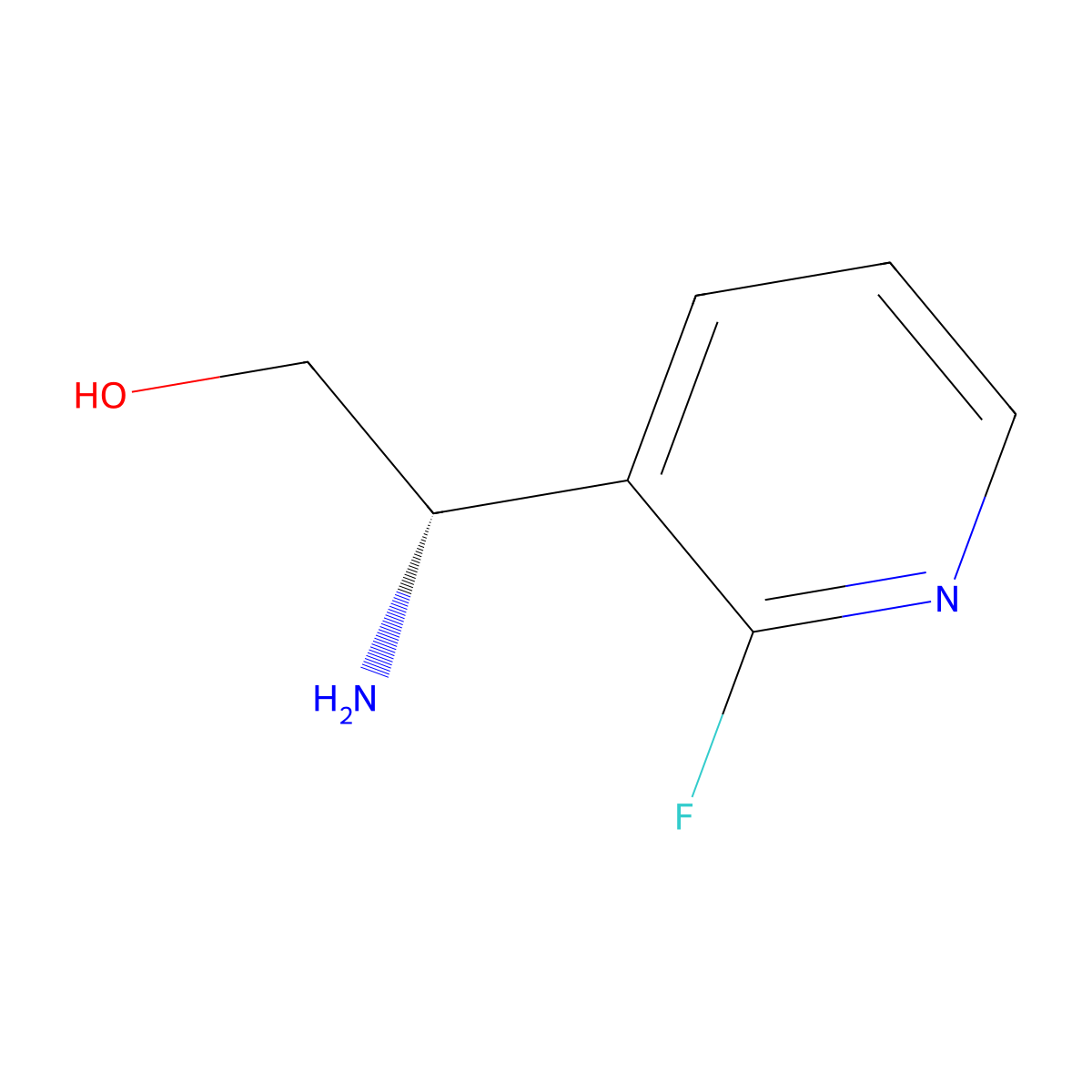 (2S)-2-amino-2-(2-fluoropyridin-3-yl)ethan-1-ol molecular structure, CAS 1213582-89-8