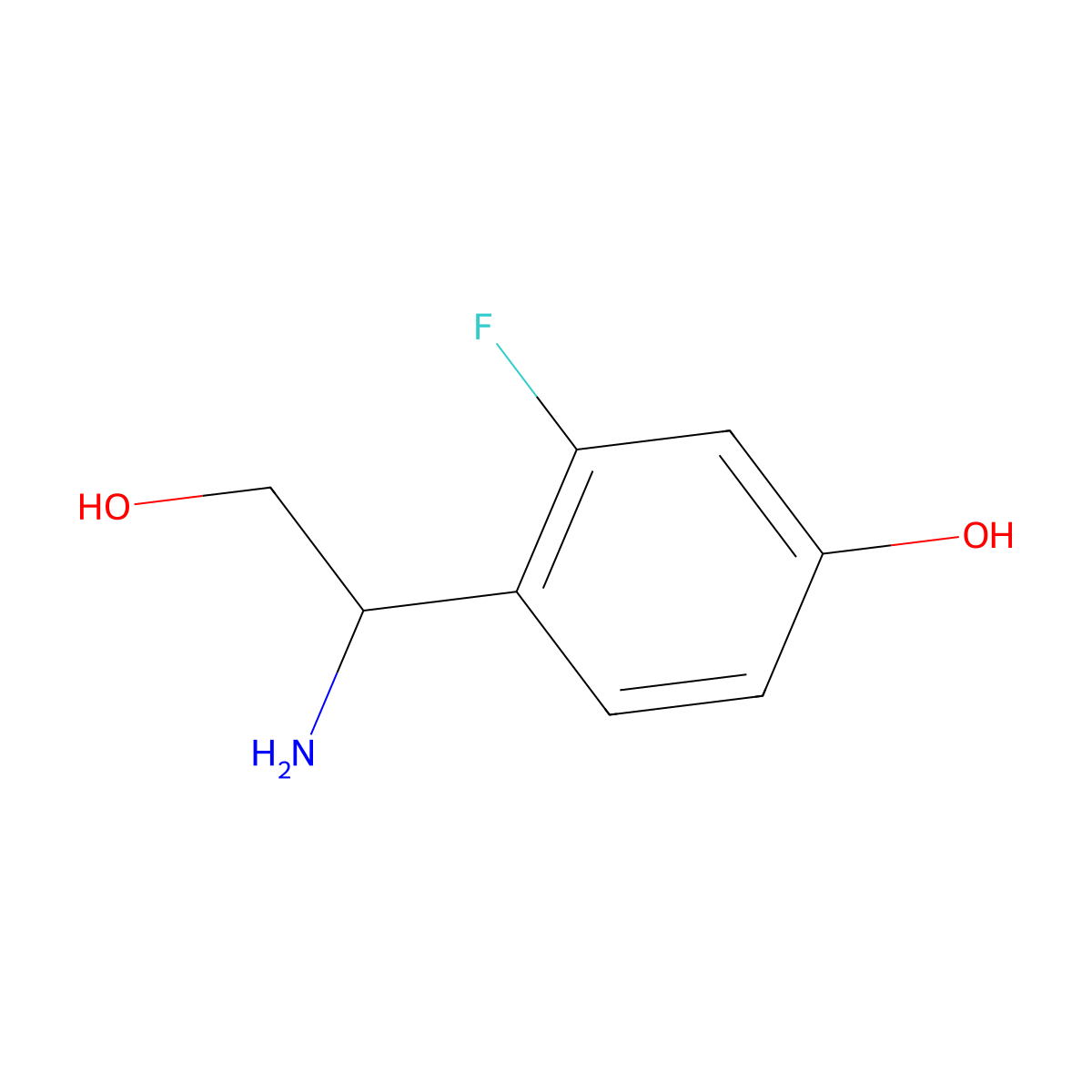 4-[(1S)-1-amino-2-hydroxyethyl]-3-fluorophenol molecular structure, CAS 1213583-53-9