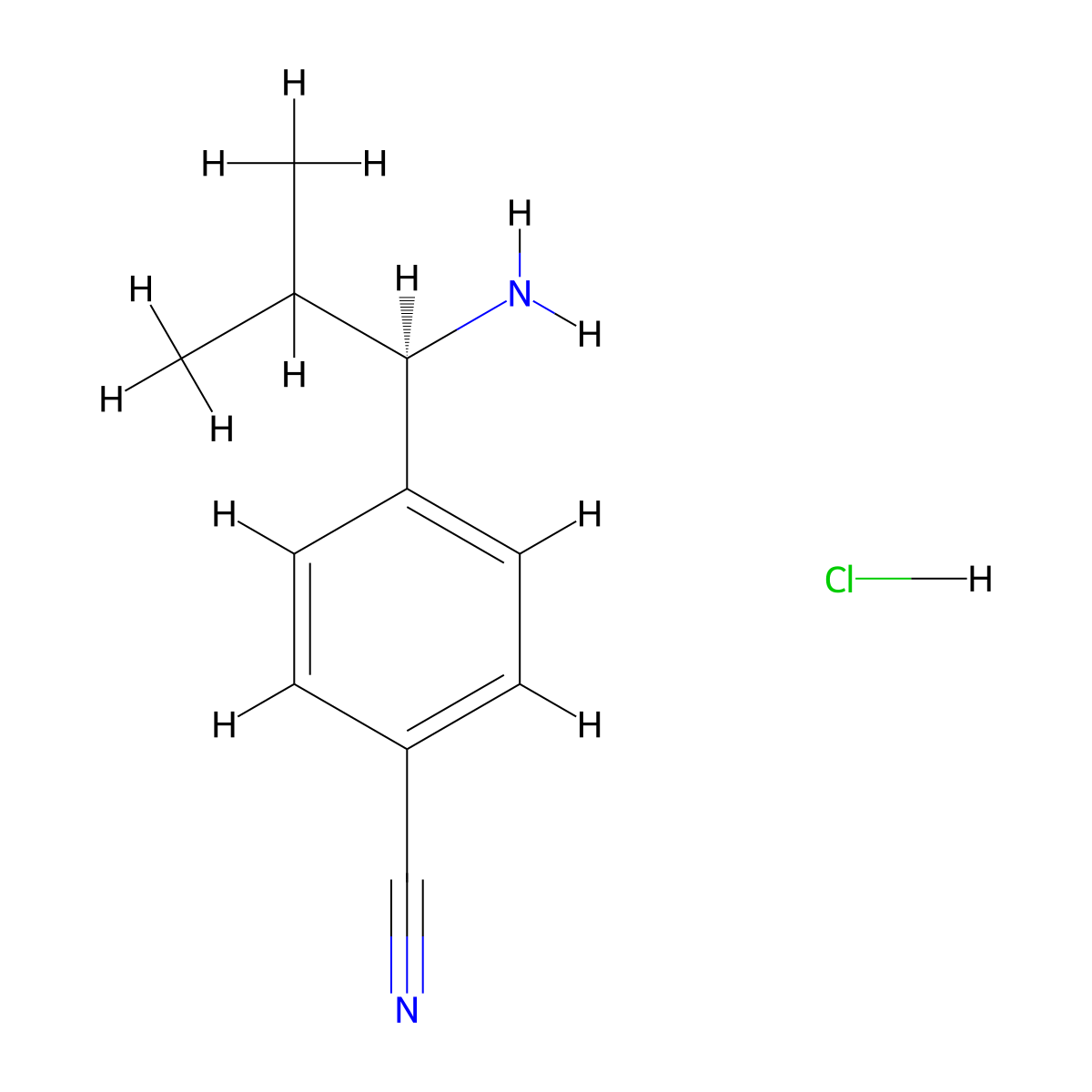 (R)-4-(1-Amino-2-methylpropyl)benzonitrile hydrochloride molecular structure, CAS 1213584-51-0