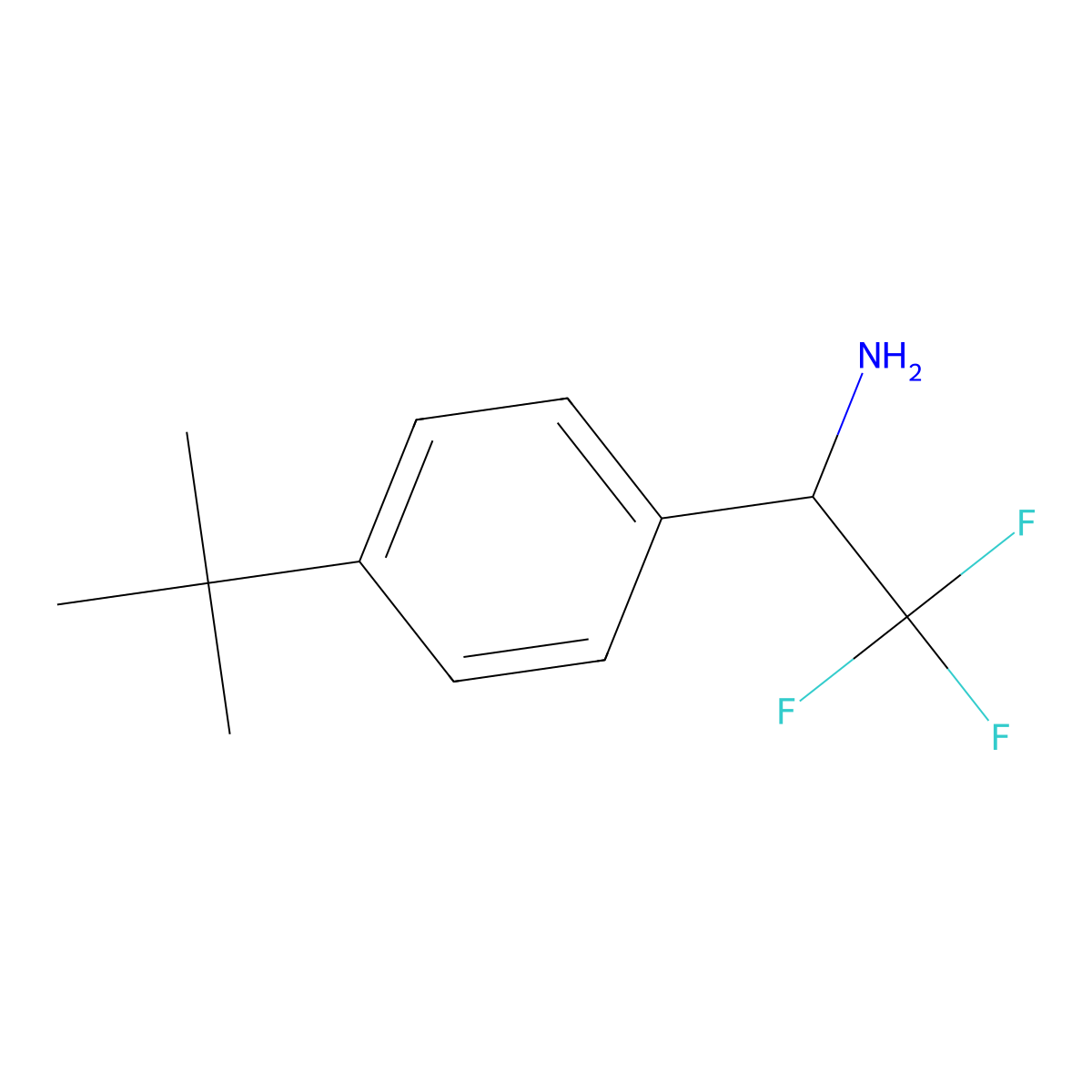 (1R)-1-[4-(Tert-butyl)phenyl]-2,2,2-trifluoroethylamine molecular structure, CAS 1213584-54-3