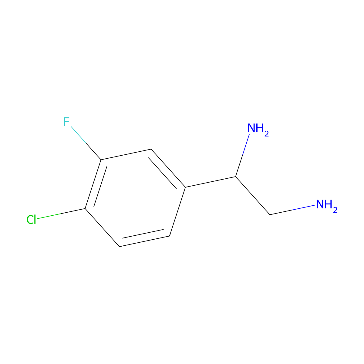 (1R)-1-(4-Chloro-3-fluorophenyl)ethane-1,2-diamine molecular structure, CAS 1213587-35-9