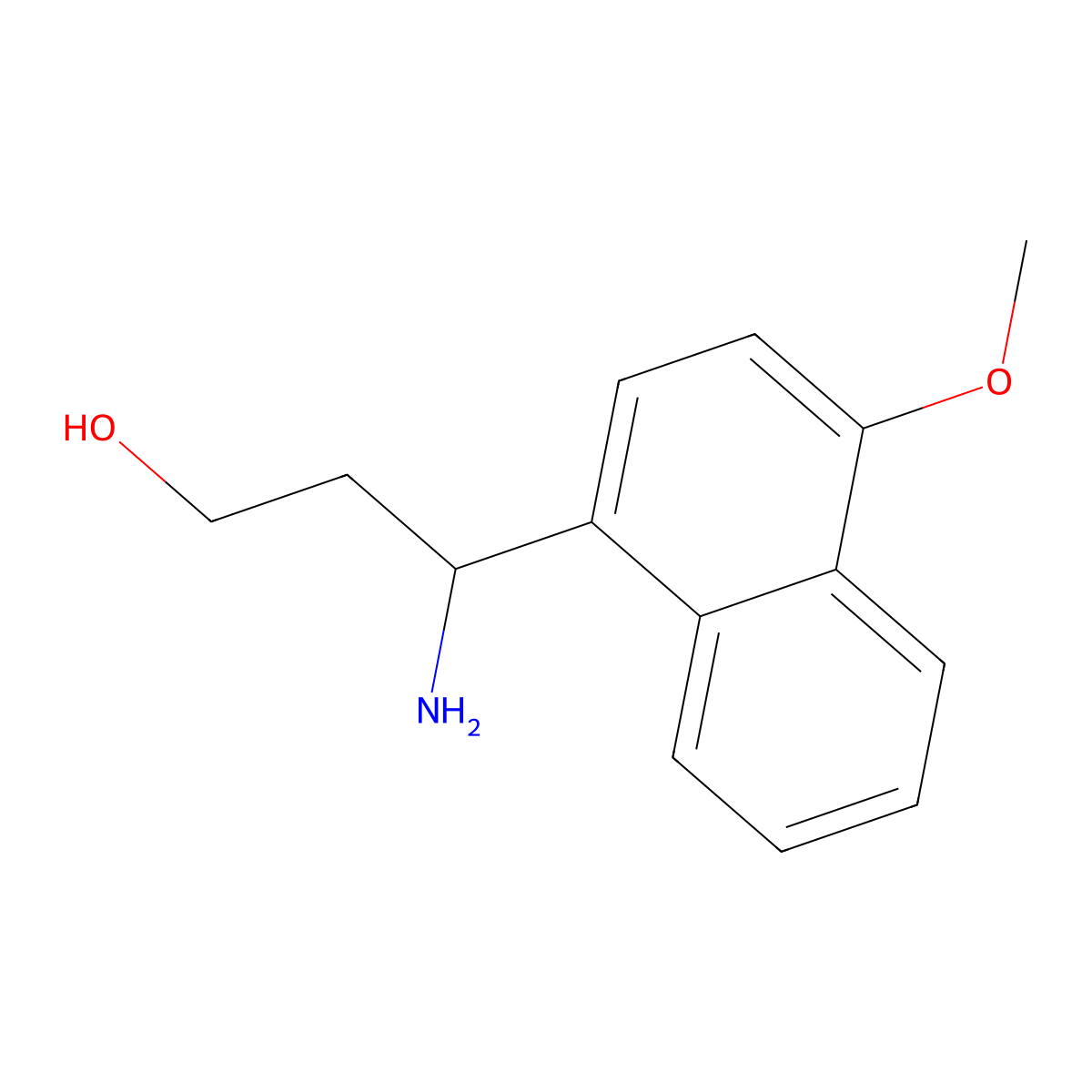 (3S)-3-amino-3-(4-methoxynaphthalen-1-yl)propan-1-ol molecular structure, CAS 1213588-86-3