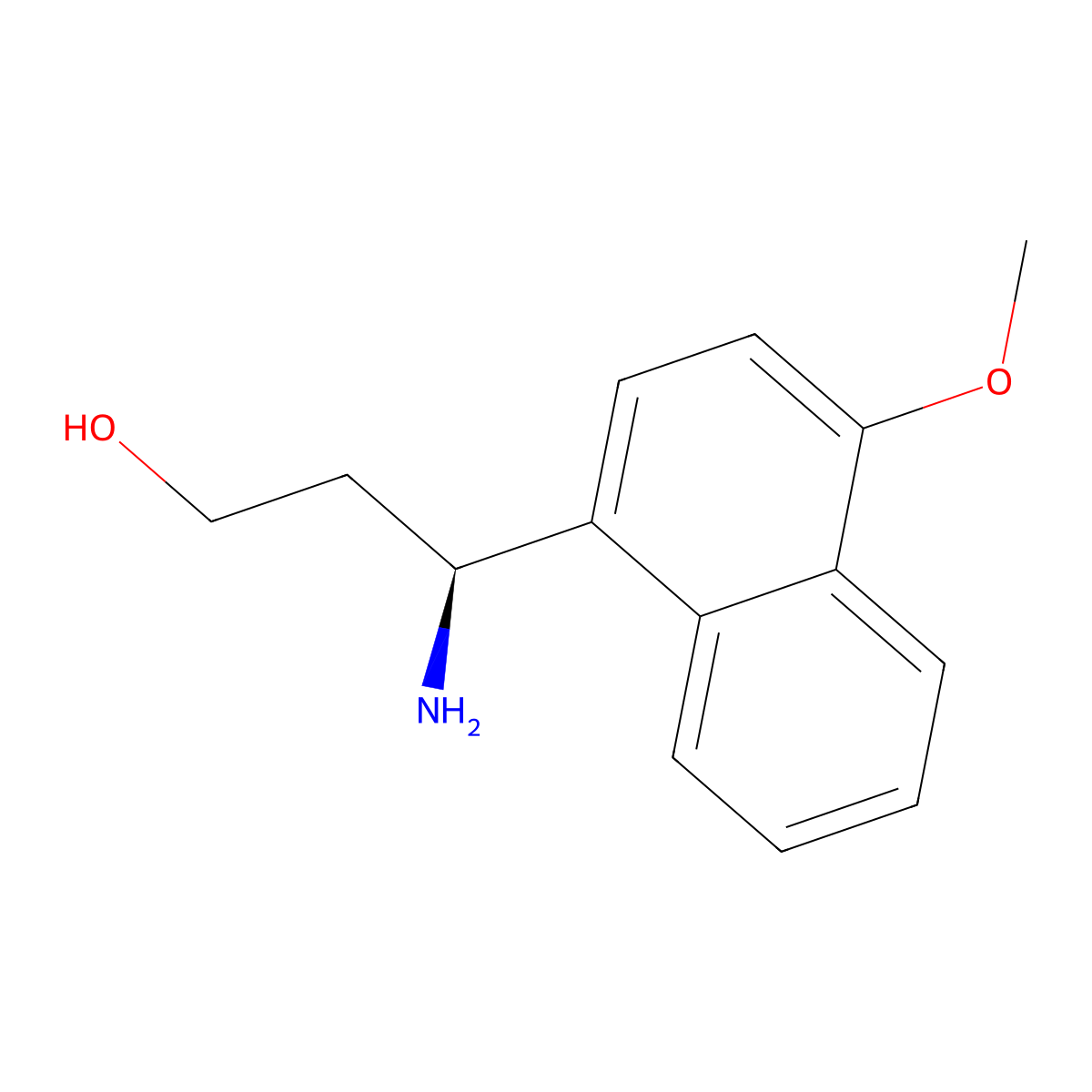 (3S)-3-amino-3-(4-methoxynaphthalen-1-yl)propan-1-ol molecular structure, CAS 1213588-86-3