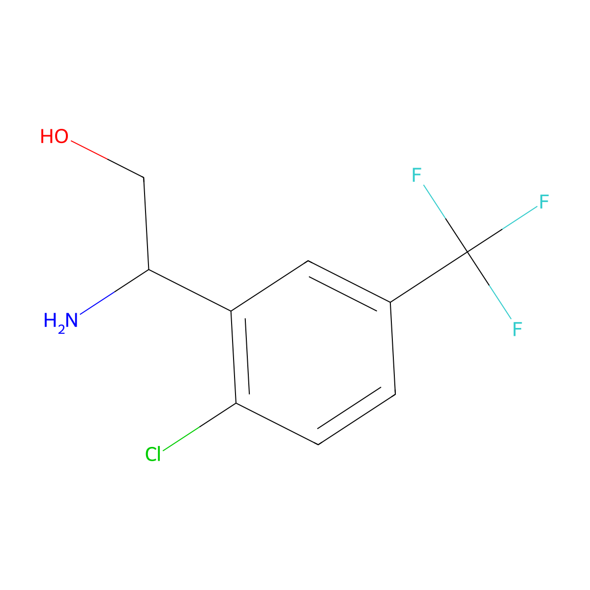 (2S)-2-Amino-2-[2-chloro-5-(trifluoromethyl)phenyl]ethan-1-OL molecular structure, CAS 1213594-46-7