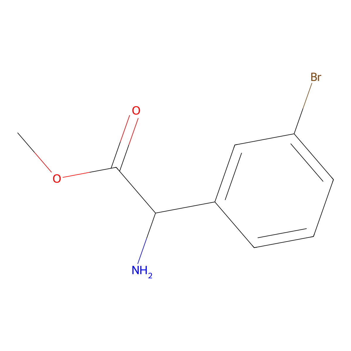 methyl (2R)-2-amino-2-(3-bromophenyl)acetate molecular structure, CAS 1213596-00-9