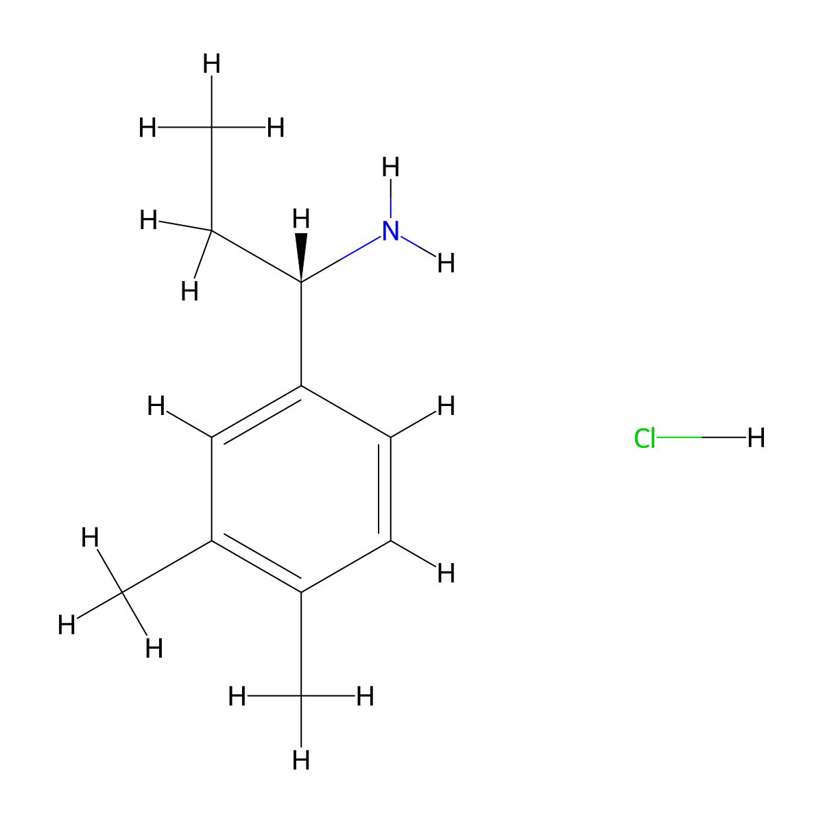 (S)-1-(3,4-Dimethylphenyl)propan-1-amine hydrochloride molecular structure, CAS 1213597-00-2