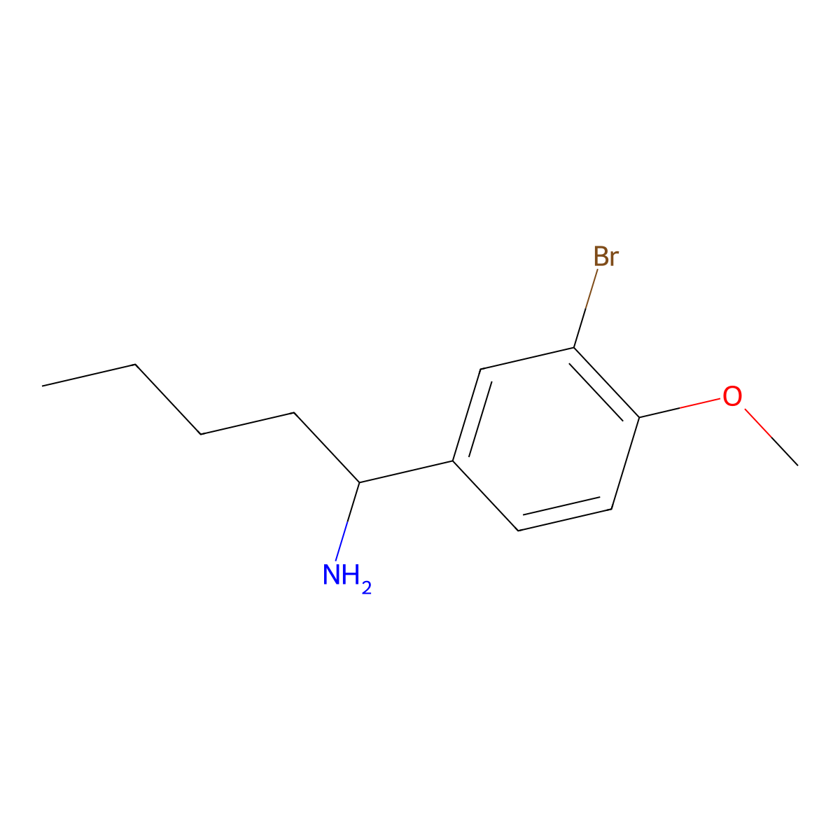 (S)-1-(3-Bromo-4-methoxyphenyl)pentan-1-amine molecular structure, CAS 1213598-45-8
