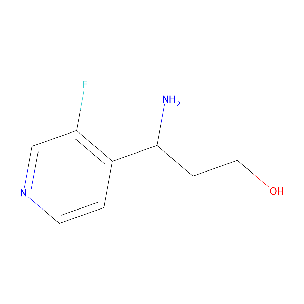 (3R)-3-amino-3-(3-fluoropyridin-4-yl)propan-1-ol molecular structure, CAS 1213599-52-0