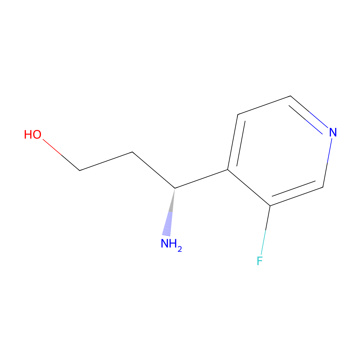(3R)-3-amino-3-(3-fluoropyridin-4-yl)propan-1-ol molecular structure, CAS 1213599-52-0