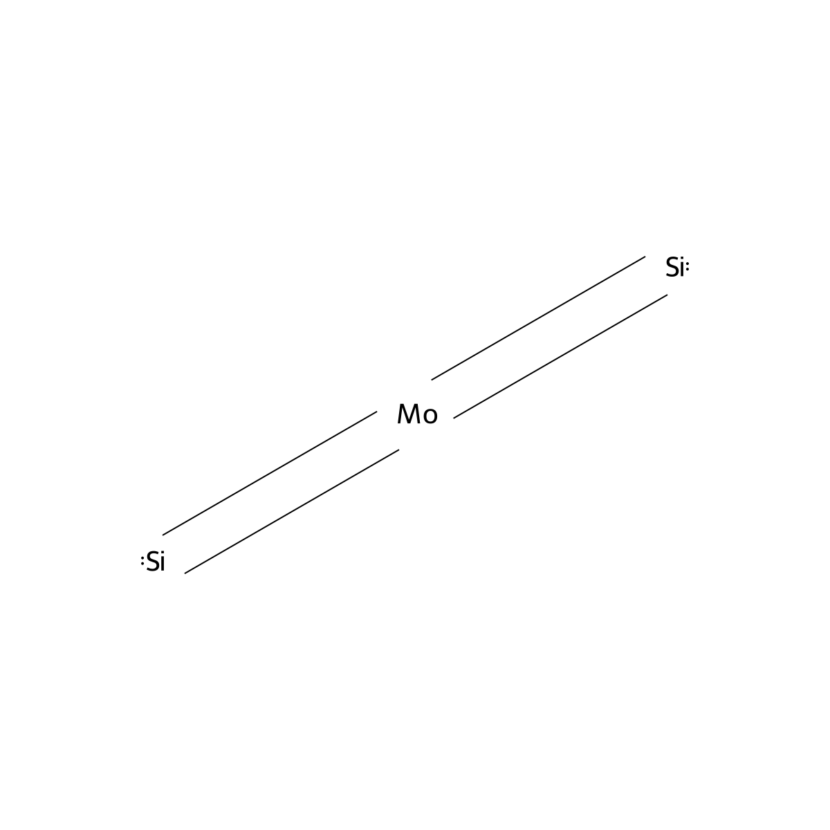 Molybdenum silicide (MoSi2) molecular structure, CAS 12136-78-6
