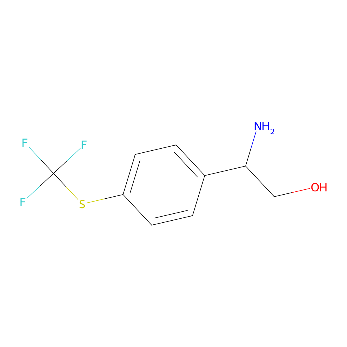 (2R)-2-amino-2-{4-[(trifluoromethyl)sulfanyl]phenyl}ethan-1-ol molecular structure, CAS 1213600-19-1