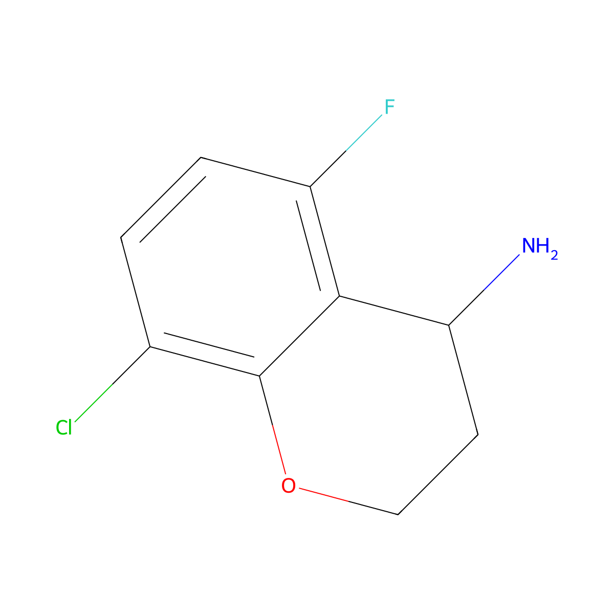 (S)-8-Chloro-5-fluorochroman-4-amine molecular structure, CAS 1213602-55-1