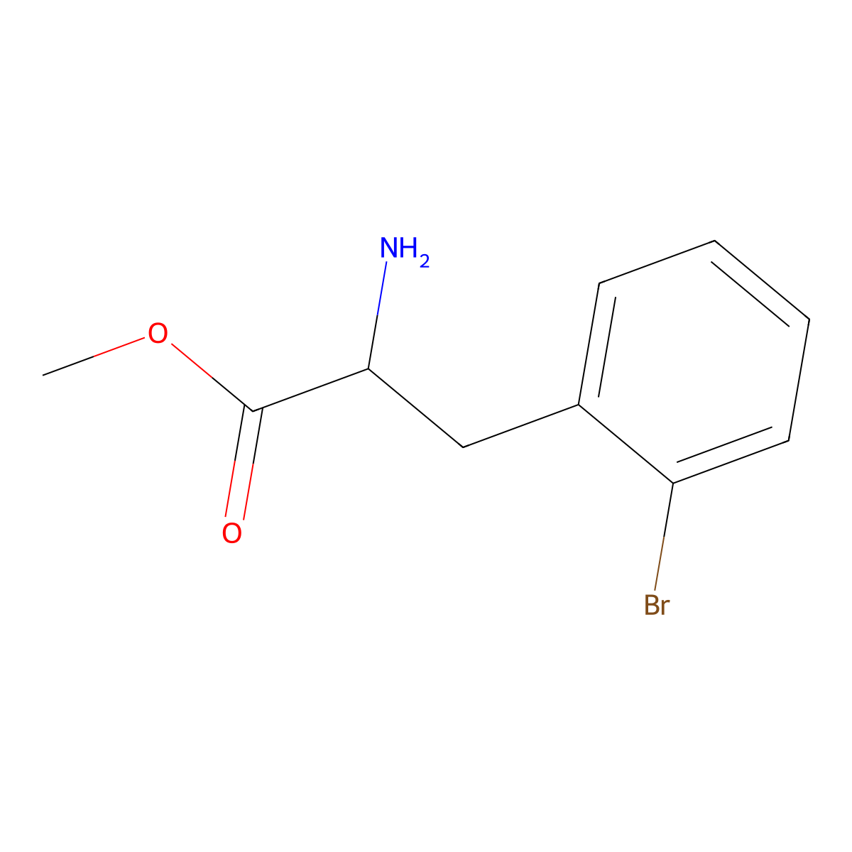 methyl (2R)-2-amino-3-(2-bromophenyl)propanoate molecular structure, CAS 1213602-97-1
