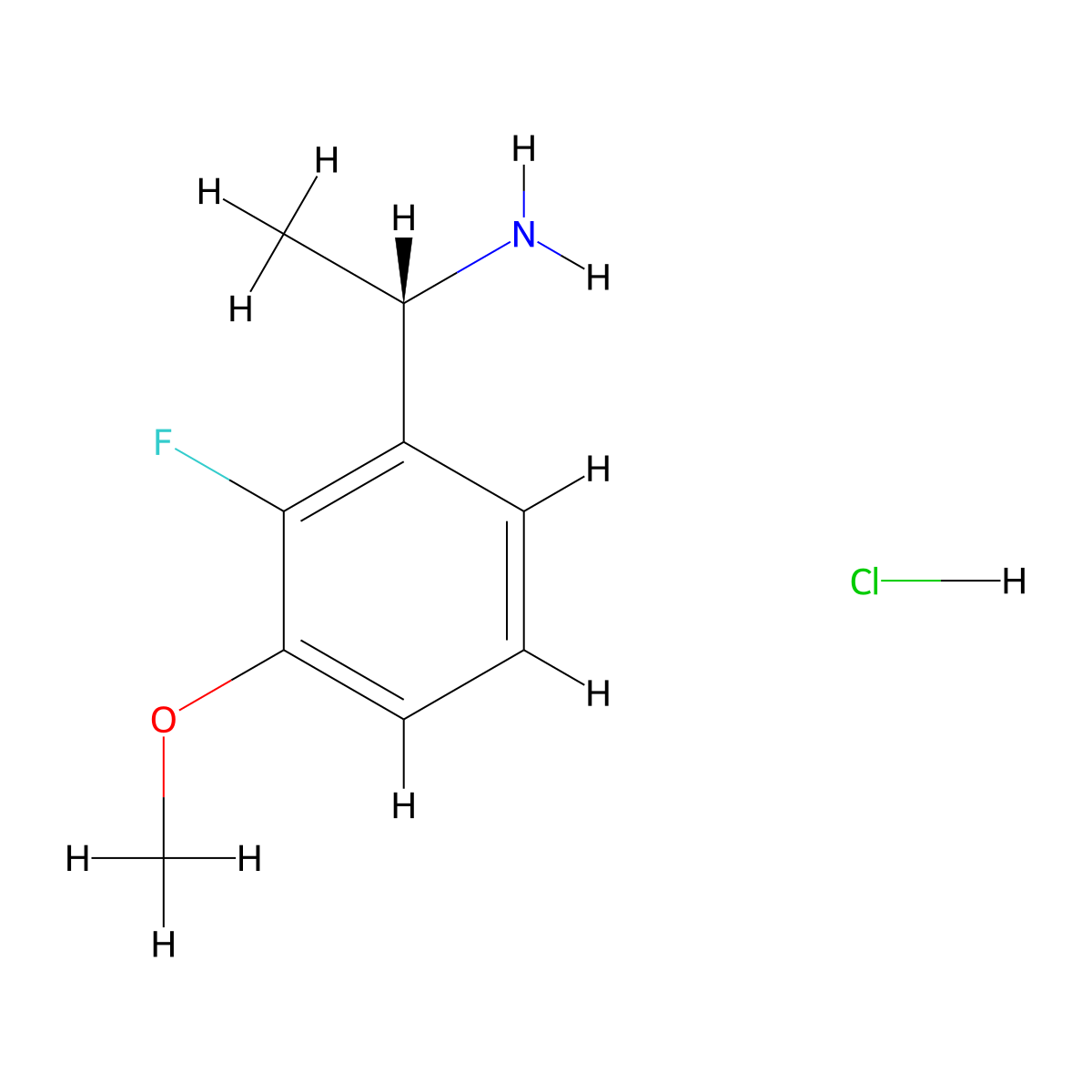 (S)-1-(2-Fluoro-3-methoxyphenyl)ethanamine hydrochloride molecular structure, CAS 1213603-10-1