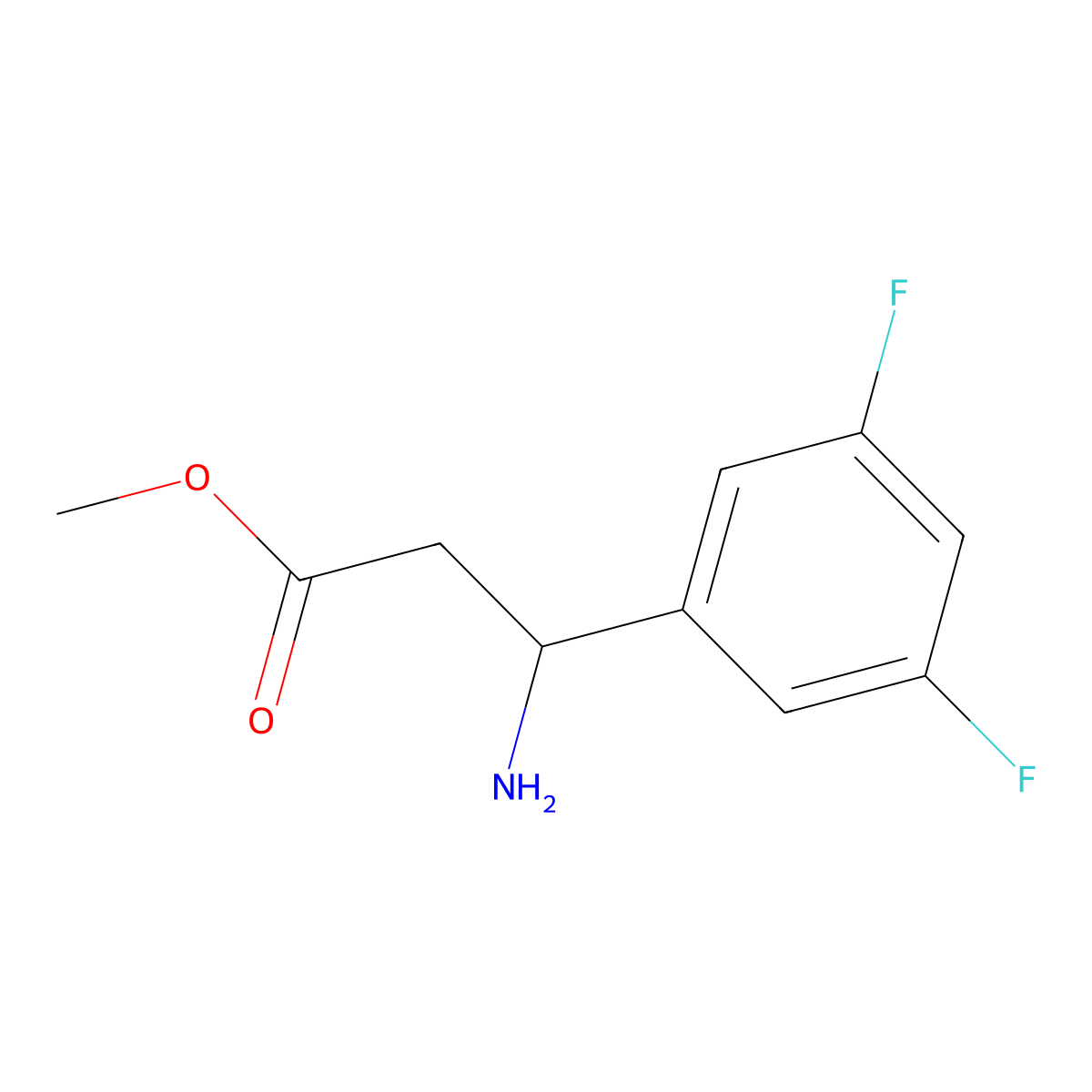 Methyl (R)-3-amino-3-(3,5-difluorophenyl)propanoate molecular structure, CAS 1213605-45-8