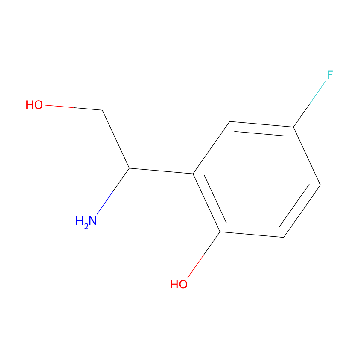 2-[(1S)-1-amino-2-hydroxyethyl]-4-fluorophenol molecular structure, CAS 1213605-79-8