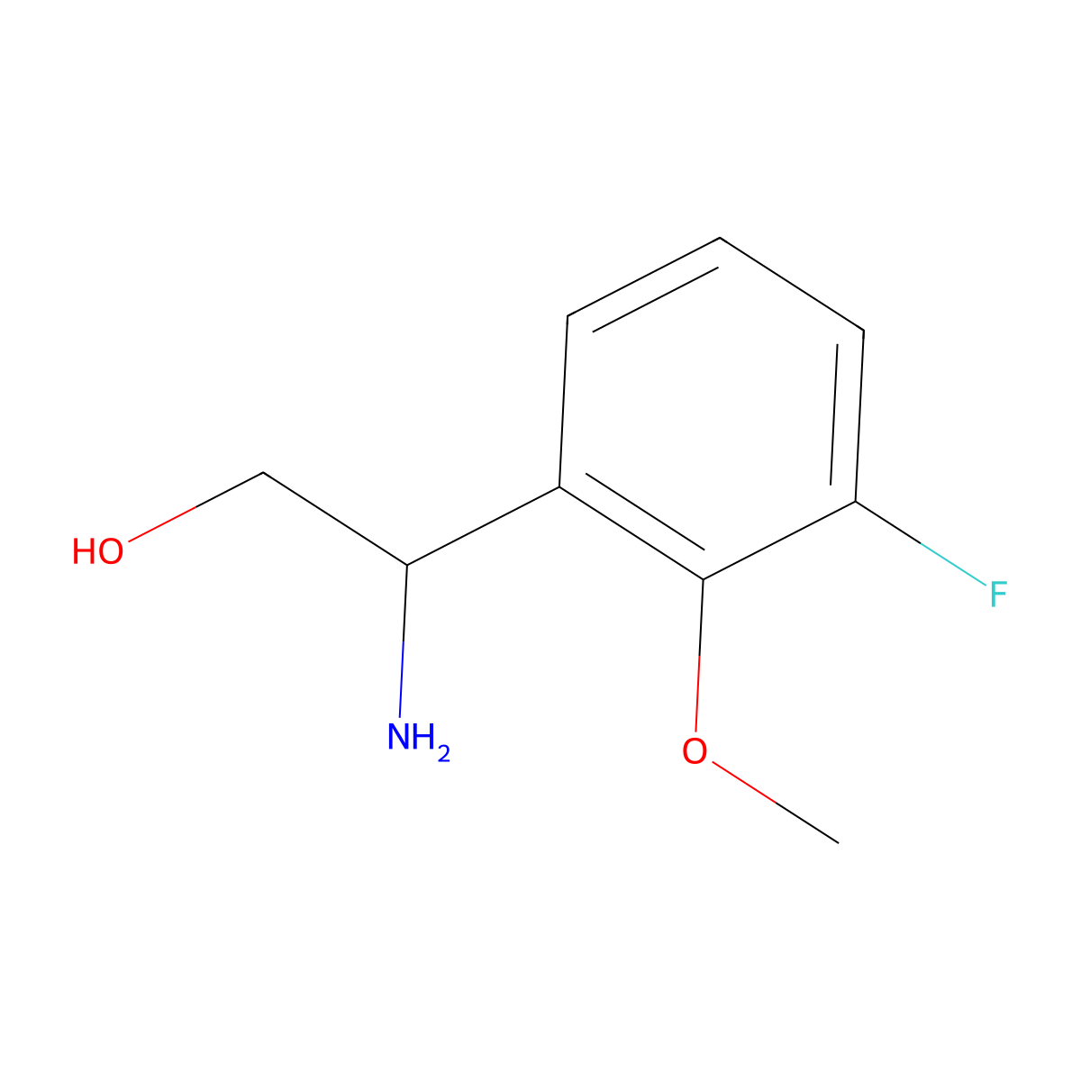 (2S)-2-Amino-2-(3-fluoro-2-methoxyphenyl)ethan-1-OL molecular structure, CAS 1213606-42-8