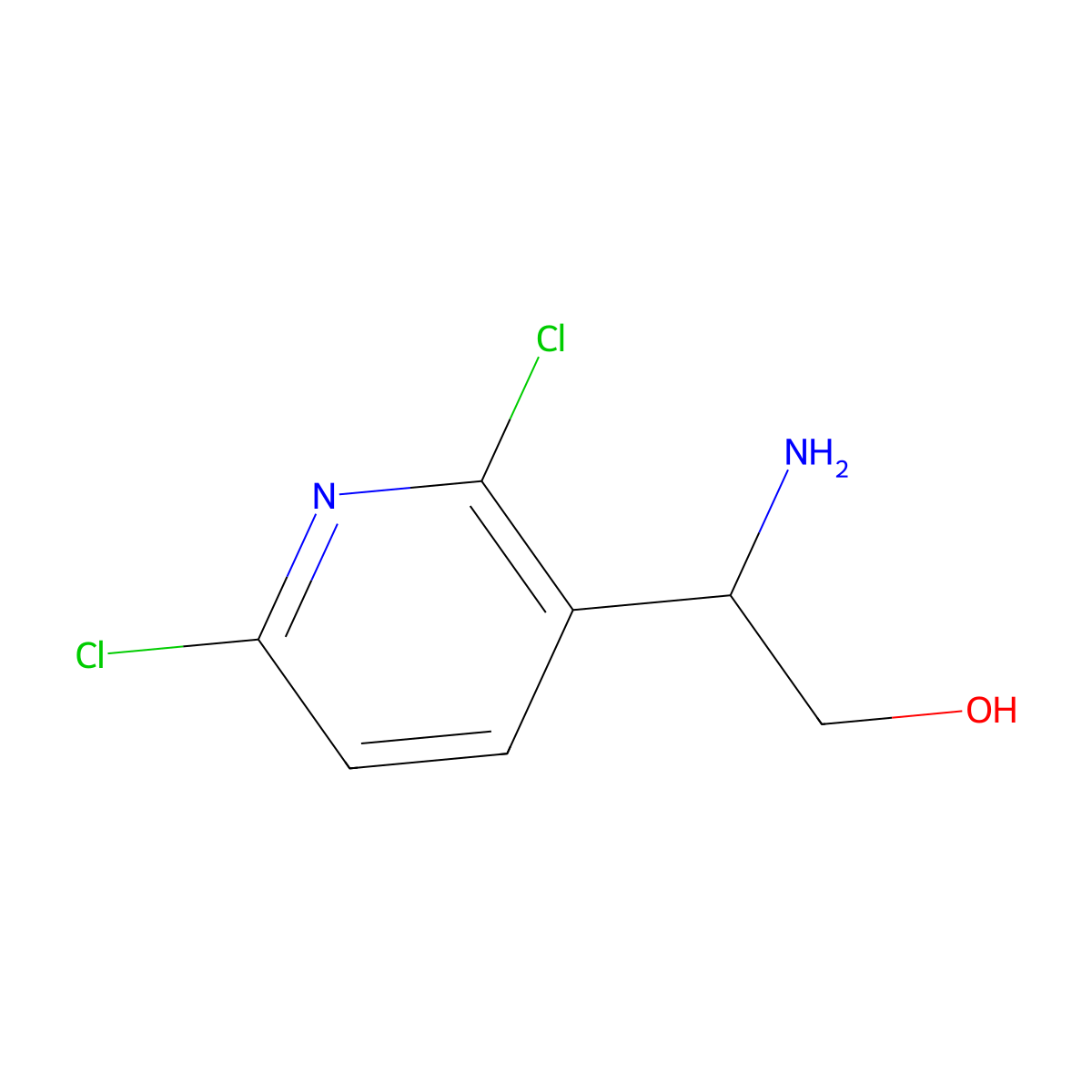 (2S)-2-Amino-2-(2,6-dichloro(3-pyridyl))ethan-1-OL molecular structure, CAS 1213608-94-6